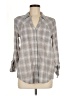 Soft Joie 100% Cotton Plaid Gray Long Sleeve Button-Down Shirt Size M - photo 1