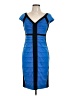 Sangria Color Block Blue Cocktail Dress Size 10 - photo 1