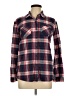 Volcom 100% Cotton Plaid Burgundy Long Sleeve Button-Down Shirt Size 10 - photo 1