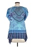 One World Blue Short Sleeve Blouse Size L - photo 2