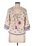 Easel 100% Cotton Tan 3/4 Sleeve Blouse Size M - photo 1
