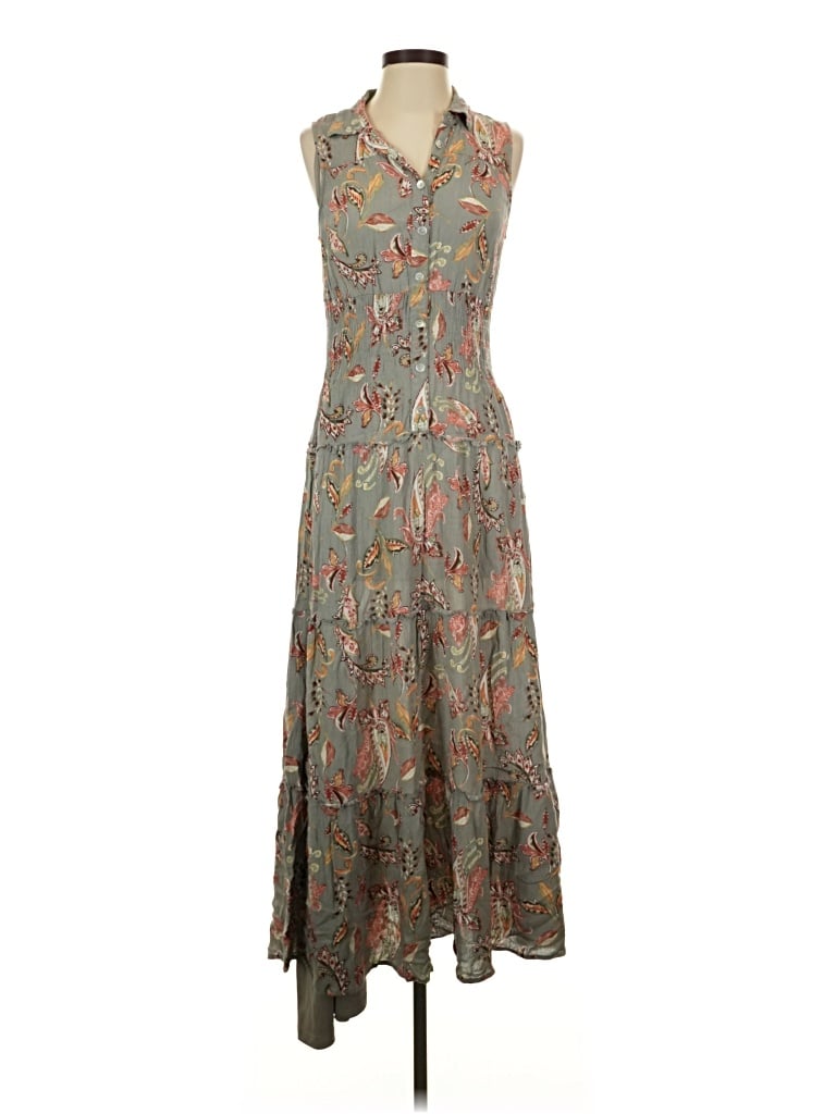 Pre-owned Fig And Flower Casual Dress In Gray