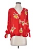 West Kei 100% Polyester Red 3/4 Sleeve Blouse Size S - photo 1