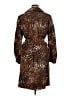 Ellen Tracy 100% Silk Animal Print Brown Trenchcoat Size 14 - photo 2