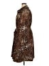 Ellen Tracy 100% Silk Animal Print Brown Trenchcoat Size 14 - photo 5