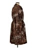 Ellen Tracy 100% Silk Animal Print Brown Trenchcoat Size 14 - photo 4