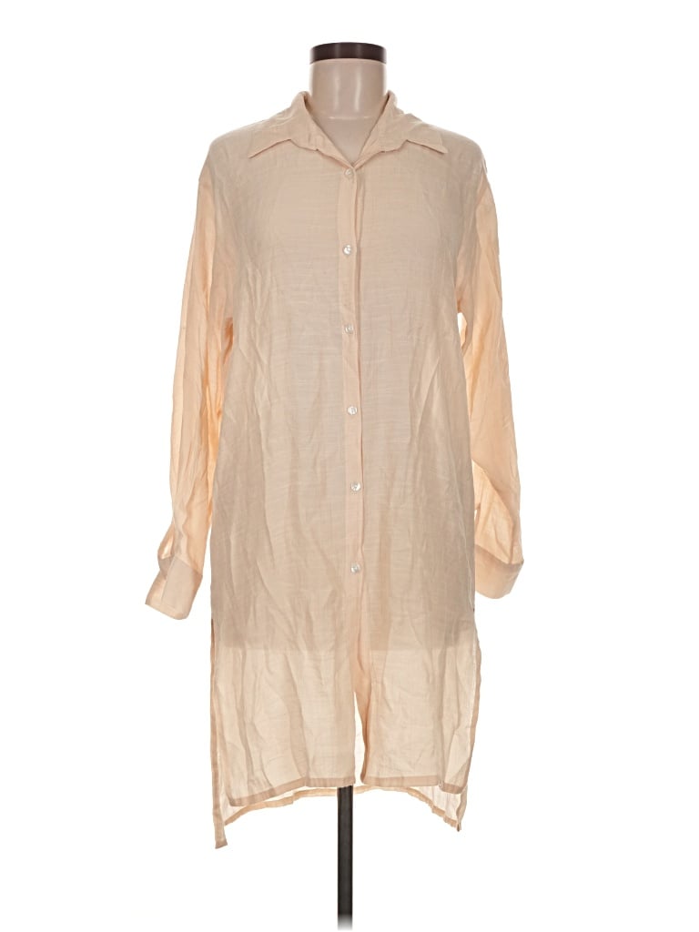 Pre-owned Jon & Anna Long Sleeve Blouse In Tan