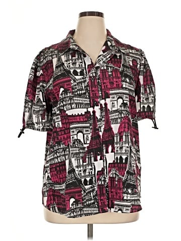 Karl Lagerfeld Paris Short Sleeve Blouse (view 1)