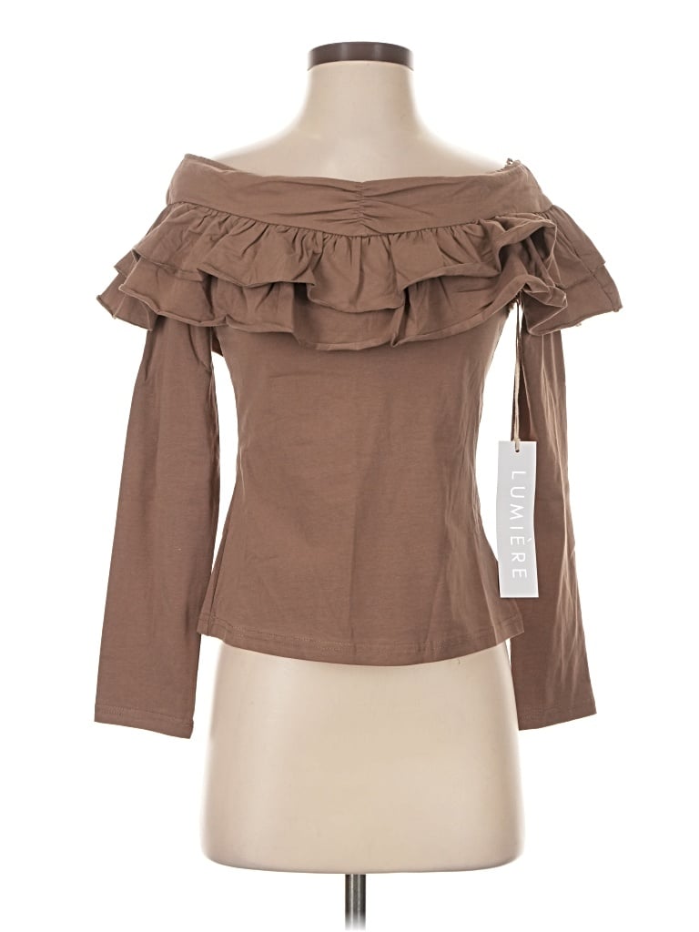 Lumiere Long Sleeve Blouse In Brown