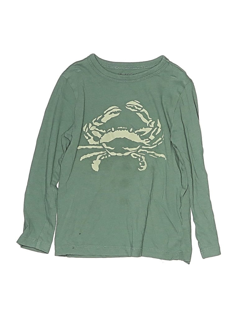 Pre-owned Crewcuts Outlet Kids' Long Sleeve T-shirt In Green