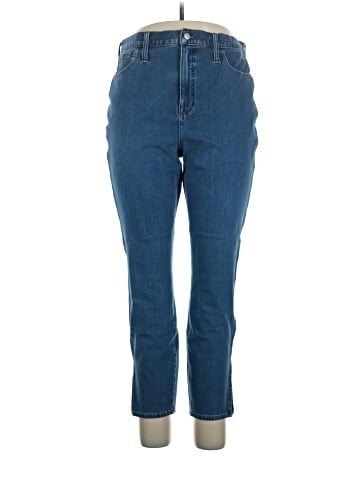 Madewell 11" High-Rise Roadtripper Supersoft Skinny Jeans in Medium Indigo Wash: Slit-Hem Edition (view 1)