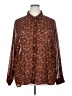 ASOS 100% Polyester Animal Print Brown Long Sleeve Blouse Size 18 - photo 1