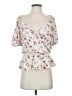 ASTR The Label 100% Polyester White Short Sleeve Blouse Size L - photo 1