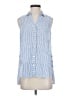 J.Jill 100% Linen Stripes Blue Sleeveless Button-Down Shirt Size XS - photo 1