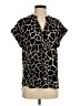 Cynthia Steffe 100% Polyester Animal Print Black Short Sleeve Blouse Size S - photo 1