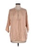 Vince. 100% Silk Tan 3/4 Sleeve Silk Top Size S - photo 1
