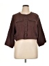 Torrid Brown 3/4 Sleeve Button-Down Shirt Size 1X Plus (1) - photo 1