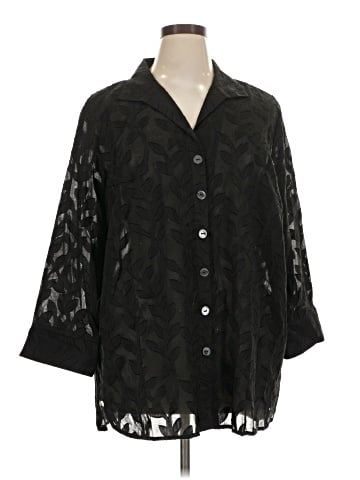 Foxcroft 3/4 Sleeve Button-Down Shirt (view 1)
