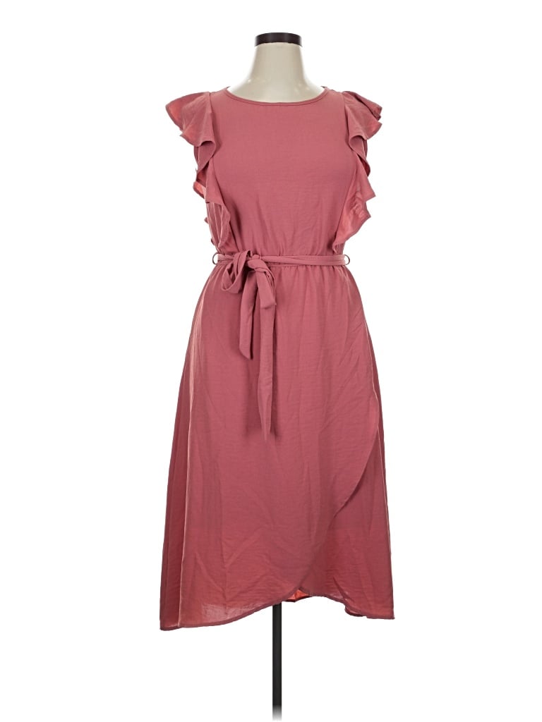 Pre-owned Flax Casual Dress In Burgundy