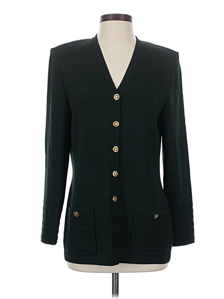 Pre-owned St. John Collection By Marie Gray Cardigan Sweater In Black