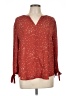 Monday Fun 100% Polyester Red Long Sleeve Blouse Size L - photo 1