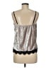 Questions 100% Nylon Silver Sleeveless Blouse Size M - photo 2