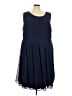 Roaman's Solid Blue Cocktail Dress Size 32W - photo 1