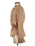Bebe 100% Silk Tan Long Sleeve Silk Top Size XS - photo 5