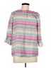Westbound Stripes Pink 3/4 Sleeve Blouse Size L - photo 1