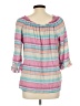 Westbound Stripes Pink 3/4 Sleeve Blouse Size L - photo 2