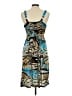 Studio West 100% Polyester Print Teal Cocktail Dress Size L - photo 2