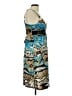 Studio West 100% Polyester Print Teal Cocktail Dress Size L - photo 4