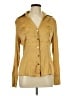 Cache Metallic Gold Long Sleeve Silk Top Size L - photo 1