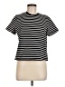 Mod Ref 100% Cotton Stripes Black Short Sleeve Turtleneck Size M - photo 1