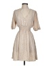 Shore 100% Polyester Hearts Tan Casual Dress Size XS - photo 1