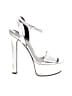 Gucci Metallic Silver Patent Leather Platform Sandals Size EU (IT) 37 / US 7 - photo 1