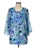 Fashion Bug 100% Polyester Blue 3/4 Sleeve Blouse Size L - photo 1