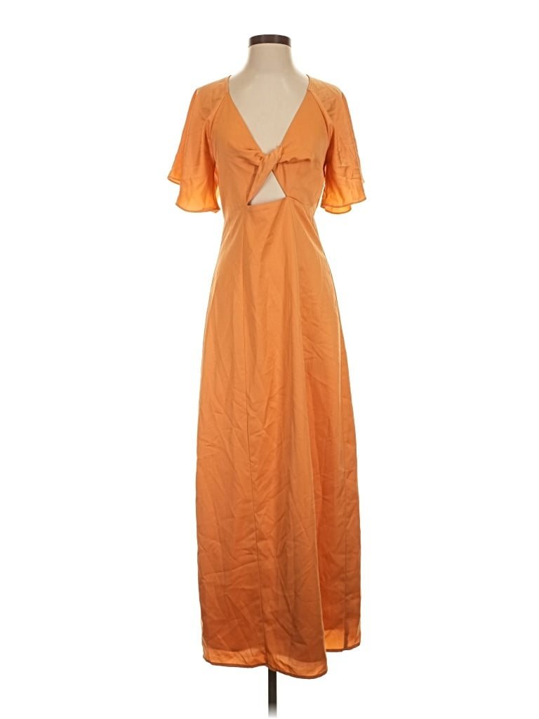 Pre-owned Lost + Wander Casual Dress In Orange