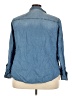 Torrid Blue Long Sleeve Button-Down Shirt Size 3X Plus (3) - photo 2