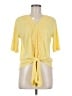 Greige Yellow Short Sleeve Top Size M - photo 1