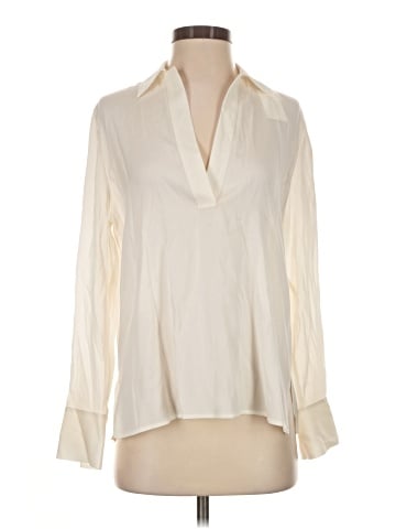 Vince. Long Sleeve Silk Top (view 1)