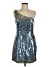 Alyce Metallic Blue Cocktail Dress Size 6 - photo 1