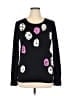 Halogen Print Black Pullover Sweater Size XL - photo 1