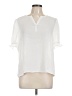 DR2 100% Polyester White Short Sleeve Blouse Size L - photo 1