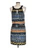BCBGMAXAZRIA Chevron-herringbone Blue Casual Dress Size L - photo 2