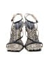 Coach 100% Leather Houndstooth Gray Sandals Size 9 - photo 2