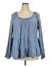 Torrid Blue Long Sleeve Blouse Size 2X Plus (2) - photo 1