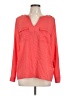 Monteau 100% Polyester Orange Long Sleeve Blouse Size L - photo 1