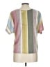 Truself Color Block Green Short Sleeve Blouse Size L - photo 2
