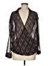 Bishop + Young Argyle Black Long Sleeve Blouse Size M - photo 1